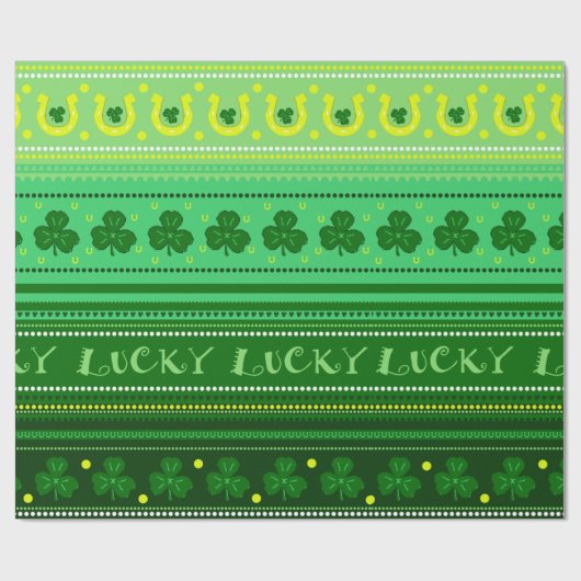 Green Shamrock | St. Patricks Day Cadeaupapier (Vlak)