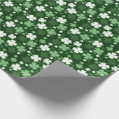 Green Shamrock, St. Patrick's Day Cadeaupapier (Hoek)
