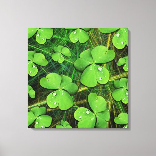 Green Shamrock St Patrick's Day Canvas Print (Voorkant)