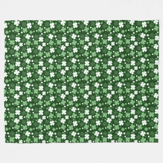 Green Shamrock, St. Patrick's Day Fleece Deken (Voorkant (Horizontaal))