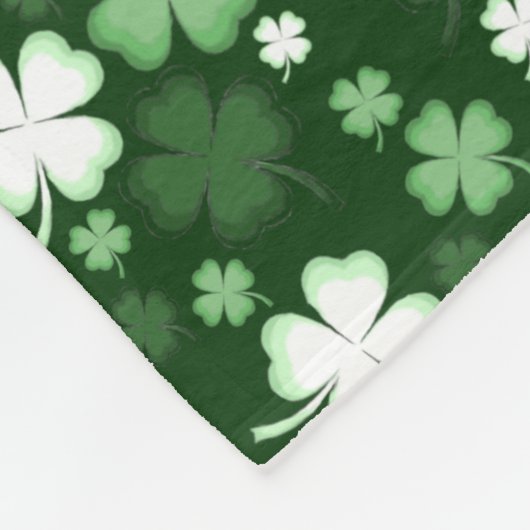 Green Shamrock, St. Patrick's Day Fleece Deken (Hoek)
