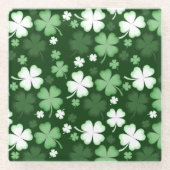 Green Shamrock, St. Patrick's Day Glazen Onderzetter (Voorkant)