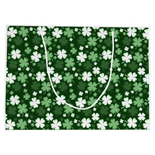 Green Shamrock, St. Patrick's Day Groot Cadeauzakje (Achterkant)