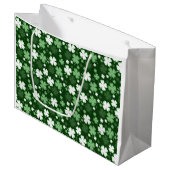 Green Shamrock, St. Patrick's Day Groot Cadeauzakje (Voorkant Gekanteld)