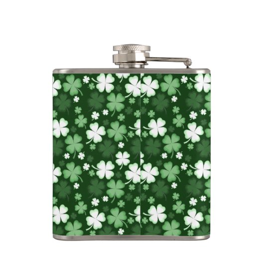 Green Shamrock, St. Patrick's Day Heupfles (Achterkant)