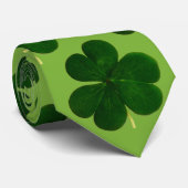 Green Shamrock St Patrick's Day Holiday Stropdas (Opgerold)