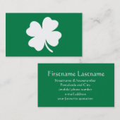 Green Shamrock St Patricks Day Ierland Visitekaartje (Voorkant / Achterkant)