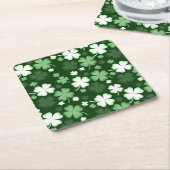Green Shamrock, St. Patrick's Day Kartonnen Onderzetters (Schuin)