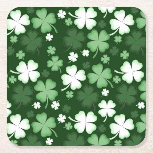 Green Shamrock, St. Patrick's Day Kartonnen Onderzetters (Voorkant)