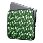 Green Shamrock, St. Patrick's Day Laptop Sleeve (Voorkant Links)