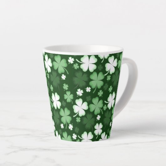 Green Shamrock, St. Patrick's Day Latte Mok (Rechterhoek)