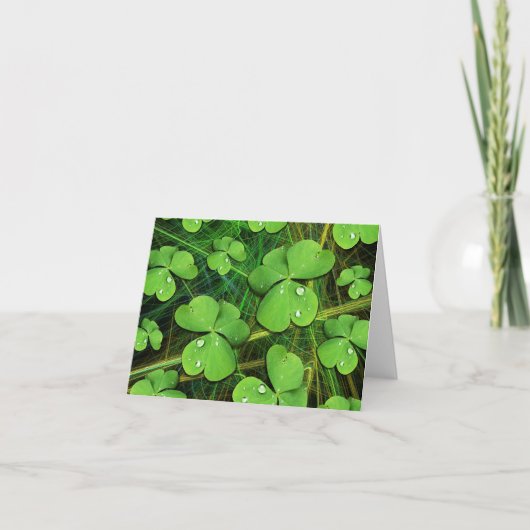 Green Shamrock St Patrick's Day Note Kaart (Voorkant)