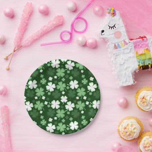 Green Shamrock, St. Patrick's Day Papieren Bordje (Feest)