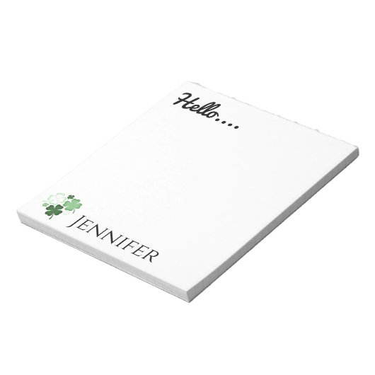 Green Shamrock, St. Patrick's Day Personalized Notitieblok (Linkerzijde)