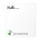 Green Shamrock, St. Patrick's Day Personalized Notitieblok (Voorkant)