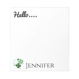 Green Shamrock, St. Patrick's Day Personalized Notitieblok