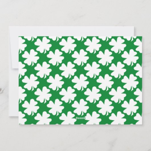 Green Shamrock St patricks day Photo Holiday Card Feestdagenkaart (Achterkant)