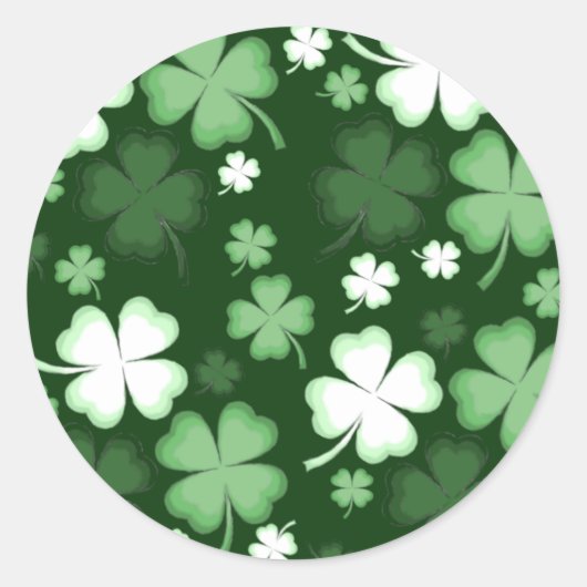 Green Shamrock, St. Patrick's Day Ronde Sticker (Voorkant)