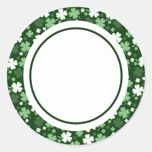 Green Shamrock, St. Patrick's Day Ronde Sticker (Voorkant)