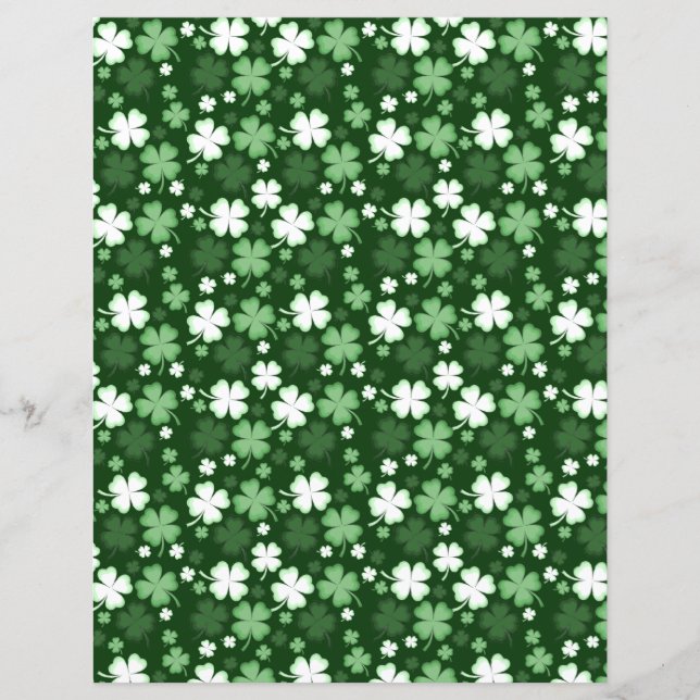 Green Shamrock, St. Patrick's Day Scrapbook Paper (Voorkant)
