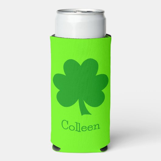 Green Shamrock St Patrick's Day Seltzer Blikjeskoeler (Seltzer Voorkant)