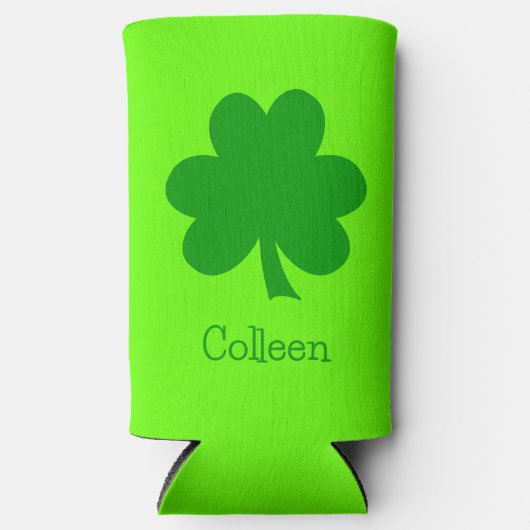 Green Shamrock St Patrick's Day Seltzer Blikjeskoeler (Voorkant)