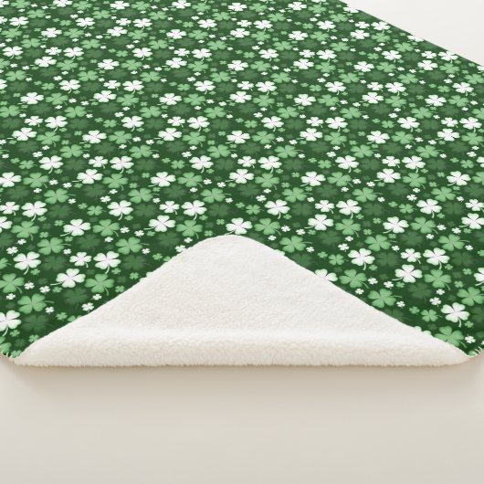 Green Shamrock, St. Patrick's Day Sherpa Deken (3/4)