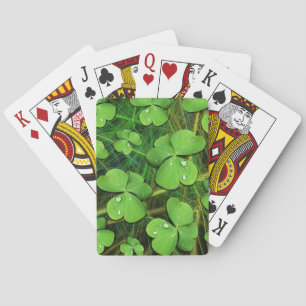 Green Shamrock St Patrick's Day Spellerkaarten Pokerkaarten