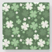 Green Shamrock, St. Patrick's Day Stenen Onderzetter (Voorkant)