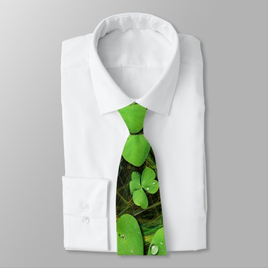 Green Shamrock St Patrick's Day Stropdas (Gebonden)