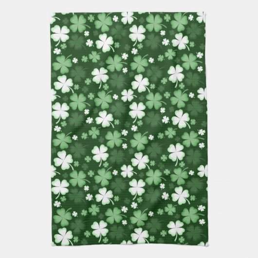 Green Shamrock, St. Patrick's Day Theedoek (Verticaal)
