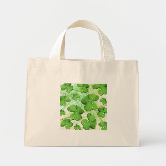 Green Shamrock St Patrick's Day Tiny Canvas tas (Voorkant)