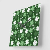 Green Shamrock, St. Patrick's Day Vierkante Klok (Hoek)