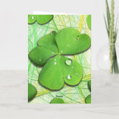 Green Shamrock St Patrick's Day Wenskaart Kaart (Achterkant)