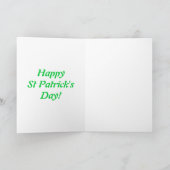 Green Shamrock St Patrick's Day Wenskaart Kaart (Binnen)