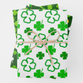 Green Shamrock st. Patrick's Day Wrapping Paper (In situ)