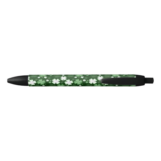Green Shamrock, St. Patrick's Day Zwarte Inkt Pen (Achterkant)