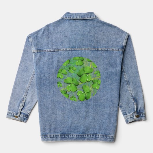 Green Shamrock St Patrick's Denim Jacket (Achterkant)