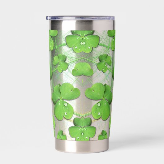Green Shamrock St Patrick's Geïsoleerde Drinkbeker (Rechts)
