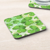 Green Shamrock St Patrick's iPhone 5 Hoesje-Mate Bier Onderzetter (Linkerzijde)