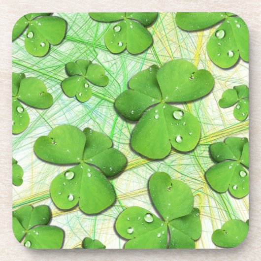 Green Shamrock St Patrick's iPhone 5 Hoesje-Mate Bier Onderzetter (Voorkant)
