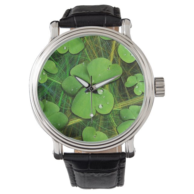 Green Shamrock St Patrick's iPhone 5 Hoesje-Mate Horloge (Voorkant)