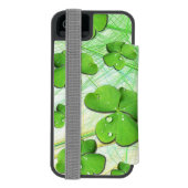 Green Shamrock St Patrick's iPhone 5 Hoesje-Mate Incipio iPhone Portemonnee Hoesje (Agenda Achterkant)