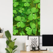 Green Shamrock St Patrick's iPhone 5 Hoesje-Mate Poster (Thuiskantoor)
