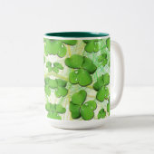 Green Shamrock St Patrick's iPhone 5 Hoesje-Mate Tweekleurige Koffiemok (Voorkant rechts)