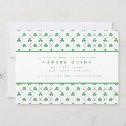 Green Shamrock St. Patrick's Irish Vrijgezellenfee Kaart (Voorkant)