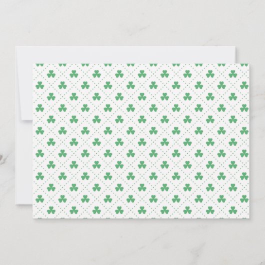 Green Shamrock St. Patrick's Irish Vrijgezellenfee Kaart (Achterkant)