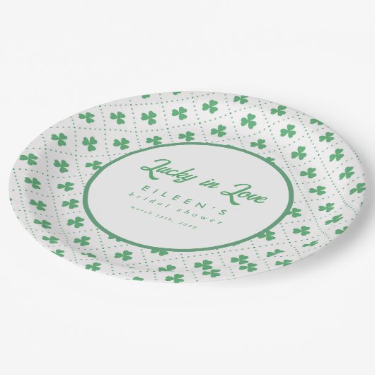 Green Shamrock St. Patrick's Irish Vrijgezellenfee Papieren Bordje (Gekanteld)