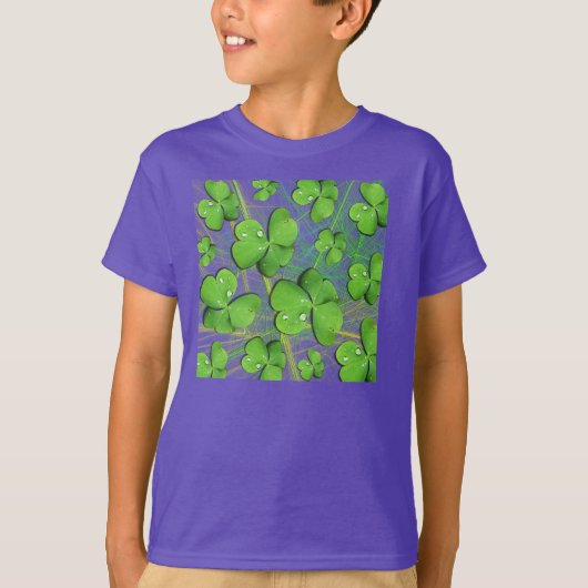 Green Shamrock St Patrick's Kinder organische T-sh T-shirt (Voorkant)