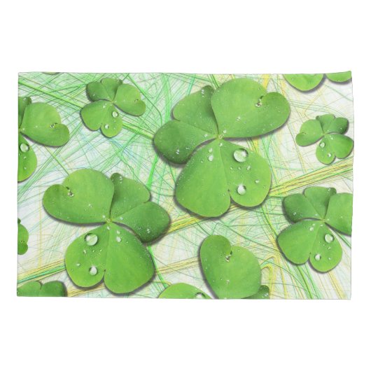 Green Shamrock St Patrick's Kussensloop (Achterkant)